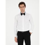 Cacharel Erkek Beyaz Slim Fit Pamuk Karışımlı Manşetli Smokin Gömlek 50287298-VR013 - 44