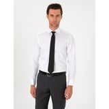 Cacharel Erkek Beyaz Slim Fit Pamuklu Yarım Italyan Yaka Basic Gömlek 50311490-VR013 - 42