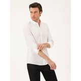 Cacharel Erkek Beyaz Slim Fit Pmuk Karışımlı Gömlek 50285450-VR013