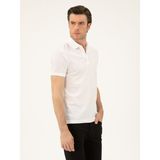 Cacharel Erkek Beyaz Slim Fit Polo Yaka Merserize T-Shirt 50284769-VR013 - 2XL