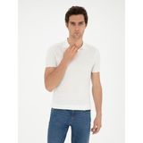 Cacharel Erkek Beyaz Slim Fit Polo Yaka Triko T-Shirt 50285361-VR013 - 3XL