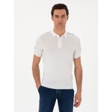 Cacharel Erkek Beyaz Slim Fit Polo Yaka Triko T-Shirt 50299419-VR013