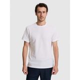 Cacharel Erkek Beyaz Slim Fit Saf Pamuk Ince Fitilli Bisiklet Yaka T-Shirt 50328374-VR013