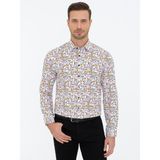 Cacharel Erkek Beyaz Slim Fit Uzun Kollu Gömlek 50239720-VR013