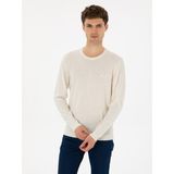 Cacharel Erkek Beyaz Slim Fit Yün Karışımlı Bisiklet Yaka Basic Triko Kazak 50315266-VR013 - 2XL