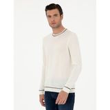 Cacharel Erkek Beyaz Slim Fit Yün Karışımlı Bisiklet Yaka Triko Kazak 50271571-VR013