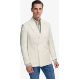 Cacharel Erkek Beyaz Slim Fit Yün Keten Karışımlı Balıksırtı Kırlangıç Yaka Kruvaze Ceket 50319112-VR013 - 6 Drop - 52