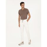 Cacharel Erkek Beyaz Straight Fit Kadife Kargo Cepli %100 Pamuk Kanvas Pantolon 50294013-VR013 - 32 - 31