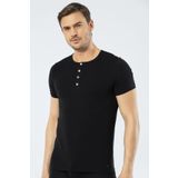 Cacharel Erkek Bisiklet Yaka Düğmeli Kısa Kol Fit T-shirt