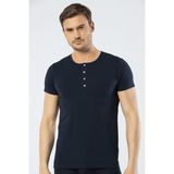 Cacharel Erkek Bisiklet Yaka Düğmeli T-Shirt - S - Lacivert