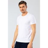 Cacharel Erkek Bisiklet Yaka Likralı T-Shirt - Beyaz - M
