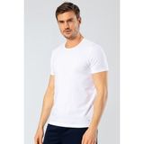 Cacharel Erkek Bisiklet Yaka Likralı T-Shirt - Beyaz - XL