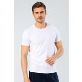 Cacharel Erkek Bisiklet Yaka Likralı T-shirt - BEYAZ XXL