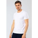 Cacharel Erkek Bisiklet Yaka Likrali T-Shirt Beyaz