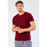 Cacharel Erkek Bisiklet Yaka Likralı T-Shirt - M - Bordo
