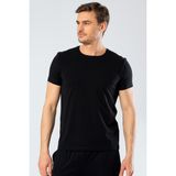 Cacharel Erkek Bisiklet Yaka Likralı T-Shirt - Siyah - M