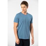 Cacharel Erkek Bisiklet Yaka T-Shirt 2169/İNDIGO - M