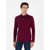Cacharel Erkek Bordo Regular Fit %100 Pamuk Polo Yaka Sweatshirt 50294327-VR014