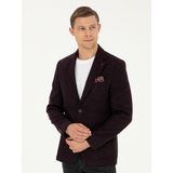 Cacharel Erkek Bordo Slim Fit Yün Karışımlı Ceket 50290531-VR014 - 46 - 6 Drop