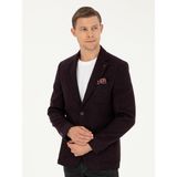 Cacharel Erkek Bordo Slim Fit Yün Karışımlı Ceket 50290531-VR014 - 6 Drop - 52