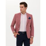Cacharel Erkek Bordo Slim Fit Yün Keten Karışımlı Ceket 50264751-VR014 - 6 Drop - 52