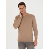 Cacharel Erkek Camel Slim Fit Bisiklet Yaka Triko Kazak 50270174-VR015