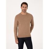 Cacharel Erkek Camel Slim Fit Yün Karışımlı Bisiklet Yaka Basic Triko Kazak 50318854-VR015 - 2XL