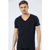 Cacharel Erkek Derin V Yaka Likrali Siyah T-Shirt