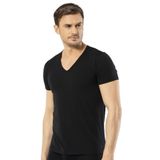 Cacharel Erkek Derin V Yaka Likralı T-Shirt - M - Siyah