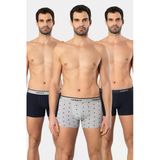 Cacharel Erkek Desenli Likrali Boxer 3'Lü Paket 1339/Lacivert 8