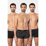 Cacharel Erkek Desenli Likralı Boxer 3'lü Paket 1339/Siyah 3