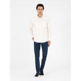 Cacharel Erkek Ekru Regular Fit Pamuklu Cepli Gömlek 50291369-VR019 - XL