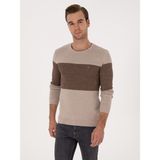 Cacharel Erkek Ekru Regular Fit Yün Karışımlı Bisiklet Yaka Triko Kazak 50293797-VR019