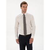 Cacharel Erkek Ekru Slim Fit % 100 Pamuk Gömlek 50311639-VR019 - 42