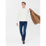 Cacharel Erkek Ekru Slim Fit Çeyrek Balıkçı Yaka Triko Kazak 50260300-VR019 - 3XL