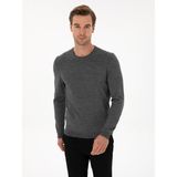 Cacharel Erkek Füme Slim Fit Yün Karışımlı Bisiklet Yaka Basic Triko Kazak 50315266-VR058