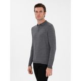 Cacharel Erkek Füme Slim Fit Yün Karışımlı Polo Yaka Basic Triko Kazak 50293274-VR058 - XL