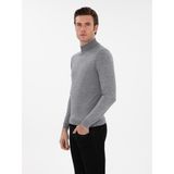 Cacharel Erkek Füme Slim Fit Yün Karışımlı Yarım Balıkçı Yaka Basic Triko Kazak 50293281-VR058