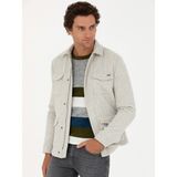Cacharel Erkek Gri Melanj Slim Fit Yün Karışımlı Dokulu Kaşe Mont 50274681-VR086