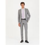 Cacharel Erkek Gri Slim Fit %100 Yün Ekose Takım Elbise 50269199-VR024 - 6 Drop - 46