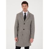 Cacharel Erkek Gri Slim Fit Alpaka Yün Karışımlı Palto 50314605-VR024 - 54