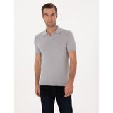 Cacharel Erkek Gri Slim Fit Modal Karışımlı Apaş Yaka Triko T-shirt 50313020-VR024 - 3XL