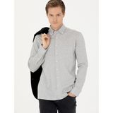 Cacharel Erkek Gri Slim Fit Uzun Kollu Gömlek 50255655-VR024