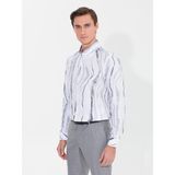 Cacharel Erkek Gri Slim Fit Uzun Kollu Gömlek 50265587-VR024 - 2XL