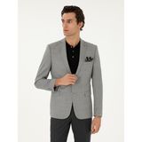 Cacharel Erkek Gri Slim Fit Yün Klasik Ceket 50305790-VR024 - 6 Drop - 46