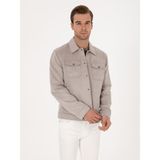 Cacharel Erkek Gri Suni Deri Ceket 50314728-VR024 - Dropsuz