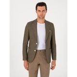 Cacharel Erkek Haki Slim Fit %100 Keten Ceket 50306124-VR027 - 6 Drop - 48