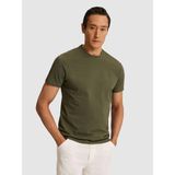 Cacharel Erkek Haki Slim Fit Bisiklet Yaka Pamuk Karışımlı Basic T-Shirt 50328373-VR027 - 2XL