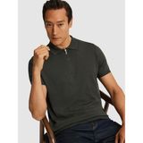 Cacharel Erkek Haki Slim Fit Fermuarlı Polo Yaka Triko T-Shirt 50328381-VR027