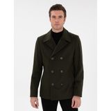 Cacharel Erkek Haki Slim Fit Kaşe Kaban 50293483-VR027 - 54